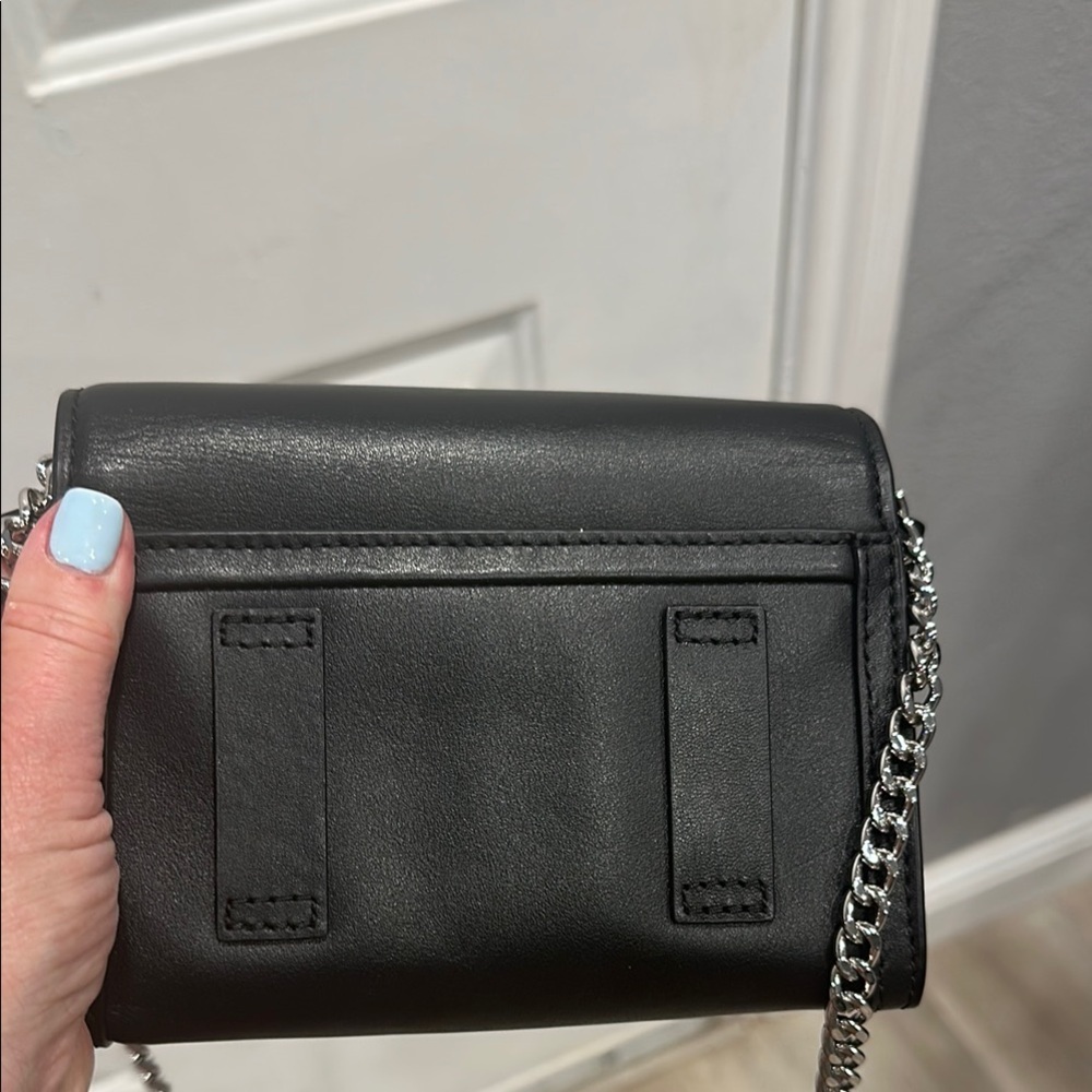 Michael Kors Mini Black and Silver Bag with Chain Details - Picture 6 of 8